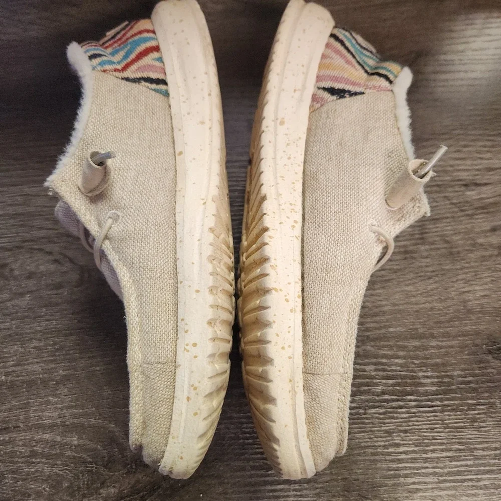 Hey Dude Women's Wendy Funk Wool Beige Size 7 Slip On Walking Comfort Shoes